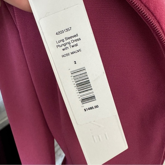 Cushnie Deep V-Neck Midi Dress in Berry - Picture 8 of 11